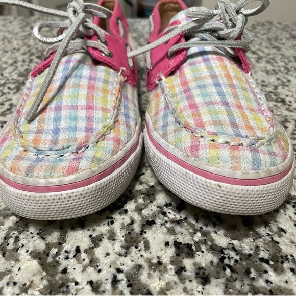 Sperry Bahama Pastel Plaid Boat Shoe Size 4(Y)/6(W) - Picture 3 of 13
